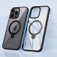 thumbnail image 1 of Designed for iPhone 12 Pro / 12 6.1" Case with Magnetic Ring Invisible Stand [Military Drop Protection] [Compatible with MagSafe] Shockproof Matte Translucent Case for iPhone 12 Pro / 12 6.1",Black, 1 of 11