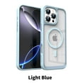thumbnail image 1 of Designed for iPhone 12 Pro / 12 6.1" Magnetic Phone Case,Compatible with Mag-Safe,Metal Button,Military Grade Drop Protection,Shockproof Rugged Ultra Slim Transparent Back Phone Case,Lightblue, 1 of 12