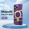 thumbnail image 1 of Designed for iPhone 12 Pro Max Case, with 360° Rotatable Magnetic Invisible Stand [Compatible with MagSafe] Gold Plating Edge Soft TPU Shockproof Protective Case for Women Men - Darkpurple, 1 of 9