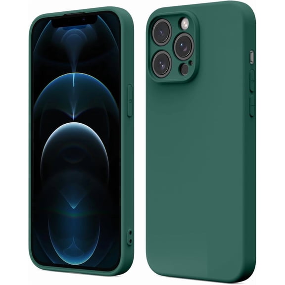 Designed for iPhone 12 Pro Max Case, Premium Soft TPU, Anti-Scratch Slim Shockproof Protective 12 Pro Max Phone Case for Women Men Boys Girls, Dark Green