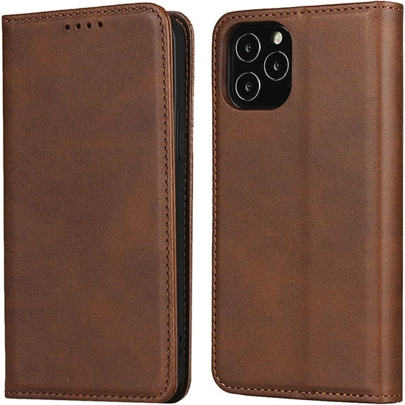 Designed for iPhone 12 Pro Max Wallet Case,Premium PU Leather Flip Folio Case with Card Slot,Stand Holder and Magnetic Closure TPU Shockproof Protective Case for iPhone 12 Pro Max 6.7",Brown