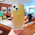 thumbnail image 1 of Designed for iPhone 13 Case, Glitter Gradient Shiny Bling Paper Clear Shell Case, Slim Lightweight Shockproof Protective Rubber Bumper Phone Cover for iPhone 13, Gold, 1 of 10