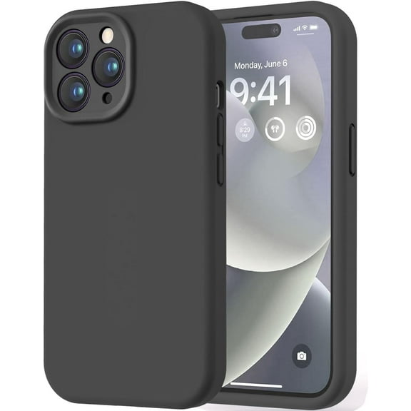 Designed for iPhone 13 Case, Premium Silicone with [Camera Protection] [Soft Anti-Scratch Microfiber Lining] Shockproof Protective Phone Case for iPhone 13 Women Men Girls 6.1", Black