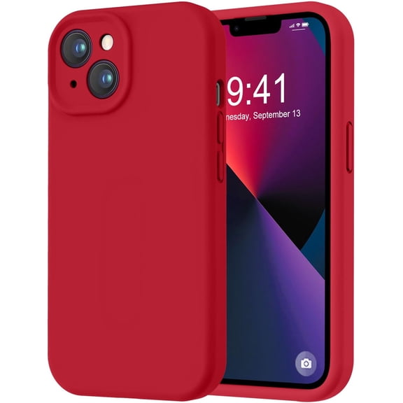 Designed for iPhone 13 Case, Premium Silicone with [Camera Protection] [Soft Anti-Scratch Microfiber Lining] Shockproof Protective Phone Case for iPhone 13 Women Men Girls 6.1", Black