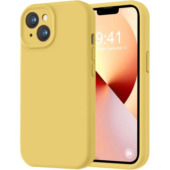 Designed for iPhone 13 Case, Premium Silicone with [Camera Protection] [Soft Anti-Scratch Microfiber Lining] Shockproof Protective Phone Case for iPhone 13 Women Men Girls 6.1", Black