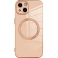 thumbnail image 1 of Designed for iPhone 13 Case for Women & Girls [Compatible with MagSafe] Luxury Plating Gold Bumper Phone Cover Full Camera Protection Cover for iPhone 13 6.1 Inch-Pink, 1 of 12