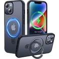 thumbnail image 1 of Designed for iPhone 13 Case/iPhone 14 case with Magnetic Invisible Stand [Military Drop Protection] [Compatible with MagSafe] Shockproof Slim Translucent Matte Cases 6.1 inch 2023, Black, 1 of 8