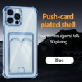 thumbnail image 1 of Designed for iPhone 13 Mini Wallet Phone Case,Luxury Electroplated Bumper Design,With Card Slots,Shockproof Anti-Scratch Protective,Thin Slim Transparent Anti-fall Phone Case,Blue, 1 of 8