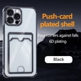 thumbnail image 1 of Designed for iPhone 13 Mini Wallet Phone Case,Luxury Electroplated Bumper Design,With Card Slots,Shockproof Anti-Scratch Protective,Thin Slim Transparent Anti-fall Phone Case,Black, 1 of 8