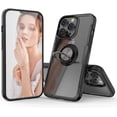 thumbnail image 1 of Designed for iPhone 13 Pro, Carbon Fiber Design Clear Crystal Anti-Scratch Case with 360 Degree Rotation Ring Kickstand for iPhone 13 Pro 6.1 inch, Black, 1 of 7