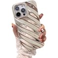 thumbnail image 1 of Designed for iPhone 13 Pro Case Cute Curly Water Ripple Pattern Wave Shape for Women Girl Men, Luxury Plating Shockproof Soft TPU Bumper for iPhone 13 Pro 6.1"-Silver, 1 of 12