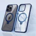 thumbnail image 1 of Designed for iPhone 13 Pro Case with Magnetic Ring Invisible Stand [Military Drop Protection] [Compatible with MagSafe] Shockproof Slim Matte Translucent Case for iPhone 13 Pro,Blue, 1 of 11