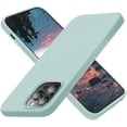 thumbnail image 1 of Designed for iPhone 13 Pro Case, Silicone Ultra Slim Shockproof Protective Phone Case with [Soft Anti-Scratch Microfiber Lining], 6.1 inch, Mint Green, 1 of 5