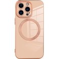 thumbnail image 1 of Designed for iPhone 13 Pro Case for Women & Girls [Compatible with MagSafe] Luxury Plating Gold Bumper Phone Cover Full Camera Protection Cover for iPhone 13 Pro 6.1 Inch-Pink, 1 of 12