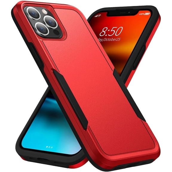 Designed for iPhone 13 Pro Heavy Duty Case, Protection Shockproof Dropproof Dustproof Anti-Scratch Phone Case Cover for iPhone 13 Pro Heavy Duty Case, Red