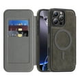 thumbnail image 1 of Designed for iPhone 13 Pro Magnetic Flip Phone Case,With RFID Blocking Card Slots,Compatible with Mag-Safe,PU Leather Shockproof Anti-fall Flip Folio Ultra Slim Wallet Phone Case,Gray, 1 of 7