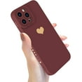 thumbnail image 1 of Designed for iPhone 13 Pro Max Case (6.7 in) for Women Slim Silicone Camera Lens Protective Case with Cute Gold Heart Pattern Silky-Soft Touch Shockproof Cover for iPhone 13 Pro Max-Red, 1 of 6