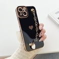 thumbnail image 1 of Designed for iPhone 13 Pro Max Case with Camera Protection, Luxury Love Heart Plating Phone Case, Soft TPU Bumper with Love Pattern,Airbag Shockproof Cover for iPhone 13ProMax 6.7inch - Black, 1 of 9