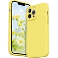 thumbnail image 1 of Designed for iPhone 13 Pro Max Case, Slim Liquid Silicone Full Body Screen Camera Protective Shockproof Phone Case with Soft Microfiber Lining 6.7 inch, Yellow, 1 of 18