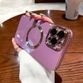 thumbnail image 1 of Designed for iPhone 13 Pro Max Case for Women & Girls [Compatible with MagSafe] Luxury Plating Gold Bumper Phone Cover Full Camera Protection Cover for iPhone 13 Pro Max 6.7 Inch-Purple, 1 of 12