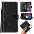 thumbnail image 1 of Designed for iPhone 13 Pro Max Case, Wrist Strap Flip Kickstand PU Leather Wallet Case Cash Card Slots Holder, Protective Shockproof Pattern Women Cover for iPhone 13 Pro Max, Black, 1 of 6