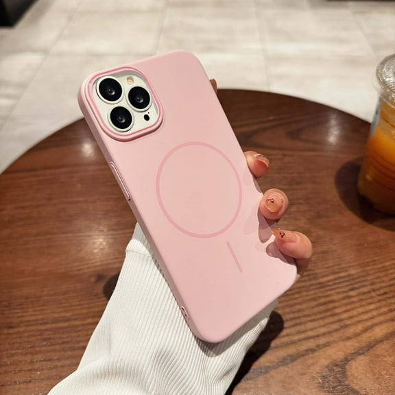 Designed For iPhone 13 Pro Phone Case,Hard PC Material [Compatible with Magsafe] Shockproof Anti-fall Ultra Slim Thin Fit Rugged Anti-Scratch Protective Phone Case Cover,Pink