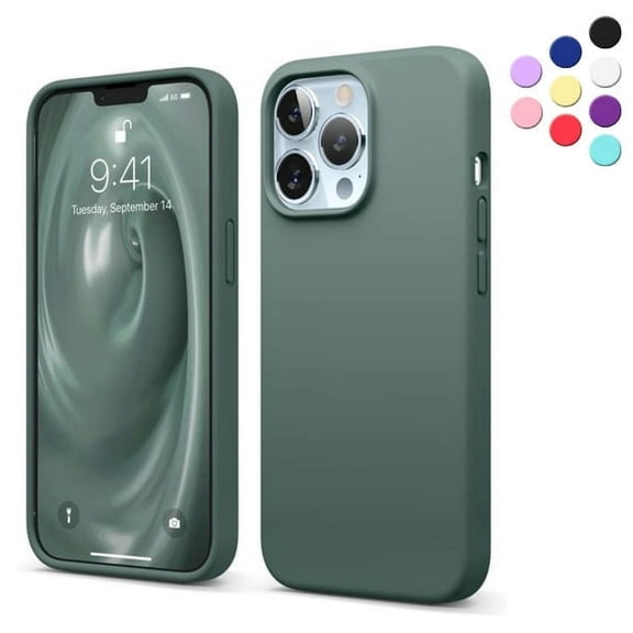 Entronix Silicone Case Compatible with iPhone 13 Pro, Soft-Touch Protective Cover, Green