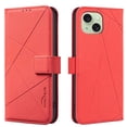 thumbnail image 1 of Designed for iPhone 13 Wallet Phone Case,Premium Line Embossing PU Leather Magnetic Flip Folio Case with RFID Blocking Credit Card Slots,With Kickstand,Shockproof Phone Case,Red, 1 of 8