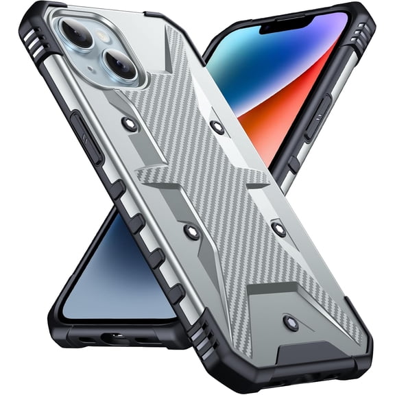 Designed for iPhone 14/13 Case, Military Shockproof Rugged Heavy Duty Impact Protective Case, Anti-drop Non-slip Anti-scratch with Airbag Bumper Phone Case for iPhone 14/13 Cover, Gray