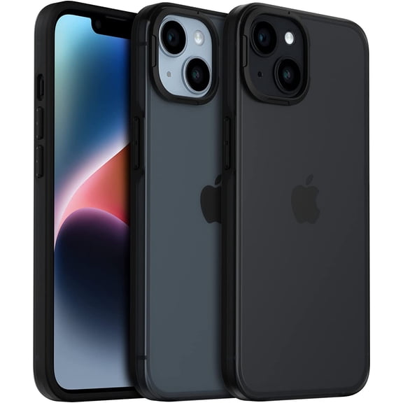 Designed for iPhone 14 Case, with 2 x Screen Protector and Camera Lens Protector [Not Yellowing] Shockproof Protective Phone Case for iPhone 14 6.1 inch-Matte Black