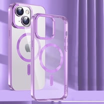 Designed for iPhone 14 Case,Compatible with MagSafe,Thin Slim Transparent Non Yellowing, Hybrid Soft Silicone Bumper & Hard Plastic Protective Cover for Women Men Girls, Lightpurple