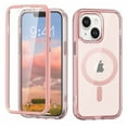 thumbnail image 1 of Designed for iPhone 14 Case Magnetic, [Compatible with Magsafe] Built-in Screen Protector Dustproof Clear Phone Case Not Yellowing Military-Grade Drop Protection Shockproof Bumper, Pink, 1 of 8