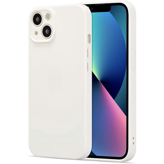 Designed for iPhone 14 Case,Simple Cute Candy Colorful Case for Girls Women,Soft Slim TPU Bumper Shockproof Protective Cover for iPhone 14,6.1 inch-White