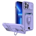 thumbnail image 1 of Designed for iPhone 14 Case with Sliding Camera Cover and Card Holder Protective iPhone 14 Case with Ring Magnetic Kickstand Phone Case for iPhone 14 6.1 inch, 1 of 8