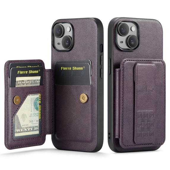 Designed for iPhone 14 Case Wallet with RFID Blocking Card Holder PU Leather Credit Card Slots Cash Pocket Phone Cases for Men Women Back Flip Magnetic Clasp Protective Cover,Purple
