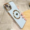 thumbnail image 1 of Designed for iPhone 14 Plus Case Compatible with MagSafe Built-in Camera Lens Protector Shockproof Slim Silicone Magnetic Phone Case for iPhone 14 Plus 6.7" - Blue, 1 of 11