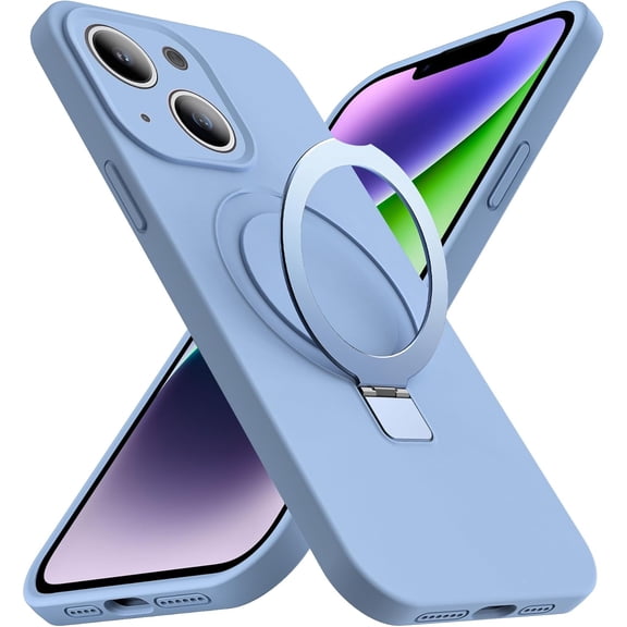 Designed for iPhone 14 Plus Case with Magnetic Invisible Stand Compatible with MagSafe Military-Grade Protection Shockproof Silicone iPhone 14 Plus Phone Cases for Women Men GIFT 6.7'',Blue