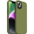 thumbnail image 1 of Designed for iPhone 14 Plus Case,Shockproof Liquid Silicone Protective Phone Case with Soft Anti-Scratch Microfiber Lining Ultra Slim Drop Protection Phone Cover 6.7 inch(Olive Green), 1 of 13