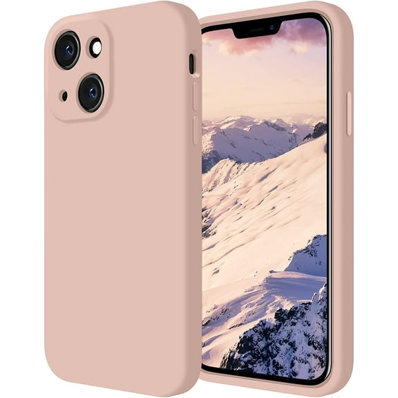 Designed for iPhone 14 Plus Case, Silicone Upgraded [Camera Protection] Phone Case with [2 Screen Protectors], Soft Anti-Scratch Microfiber Lining Inside, 6.7 inch, Pinksand