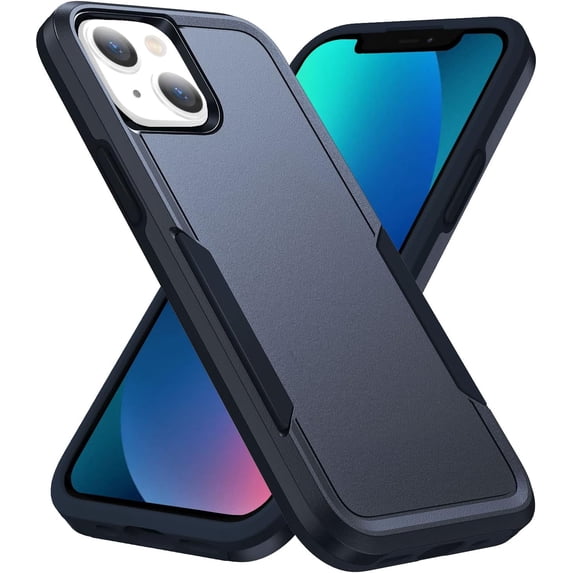 Entronix Heavy Duty Case Compatible with iPhone 14 Plus, Hybrid Hard Cover, Navy Blue