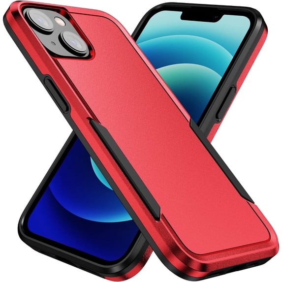 Entronix Heavy Duty Case Compatible with iPhone 14 Plus, Hybrid Hard Cover, Red