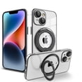 thumbnail image 1 of Designed for iPhone 14 Plus Magnetic Case, Glitter Bling 360 Degree Rotating Finger Ring Holder Kickstand Function Bumper Compatible with MagSafe for Women Men with Logo Visible - Black, 1 of 8