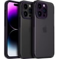 thumbnail image 1 of Designed for iPhone 14 Pro Case, with 2 x Screen Protector and Camera Lens Protector [Not Yellowing] Shockproof Protective Phone Case for iPhone 14 Pro 6.1 inch-Matte Purple, 1 of 13