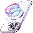 thumbnail image 1 of Designed for iPhone 14 Pro Case [Compatible with MagSafe Charger&Wallet ] Ultra Clear Shockproof Protective Cell Phone Cover Non-Yellowing Flexible Thin Covers -Purple, 1 of 14