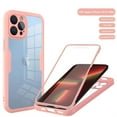 thumbnail image 1 of Designed for iPhone 14 Pro Case Full-Body Bumper Case Cover Built in Screen Protector Shockproof Transparent Back 360 Full Body Protective Case for iPhone 14 Pro, Deep Pink, 1 of 6