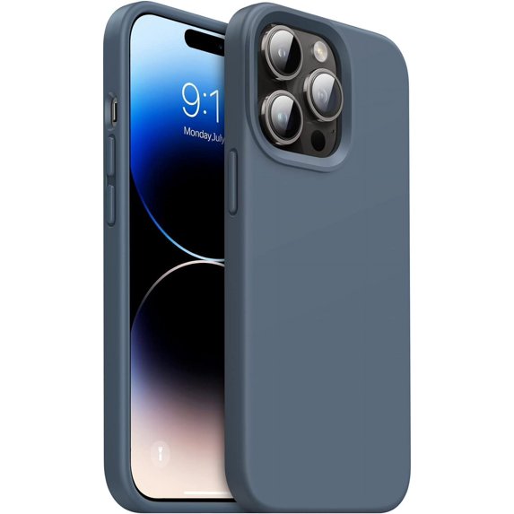 Designed for iPhone 14 Pro Case,Shockproof Liquid Silicone Protective Phone Case with Soft Anti-Scratch Microfiber Lining Ultra Slim Drop Protection Phone Cover 6.1 inch(Lavender Gray)