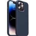 thumbnail image 1 of Designed for iPhone 14 Pro Case,Shockproof Liquid Silicone Protective Phone Case with Soft Anti-Scratch Microfiber Lining Ultra Slim Drop Protection Phone Cover 6.1 inch(Navy Blue), 1 of 13