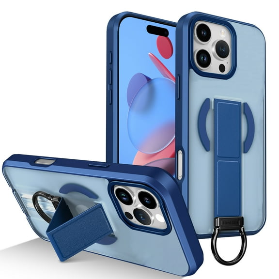 Designed for iPhone 14 Pro Magnetic Case with [Invisible Stand and Secure Grip] [Military Drop Protection] Compatible with Mag-Safe Shockproof Slim Matte Cover for iPhone 14 Pro, Blue