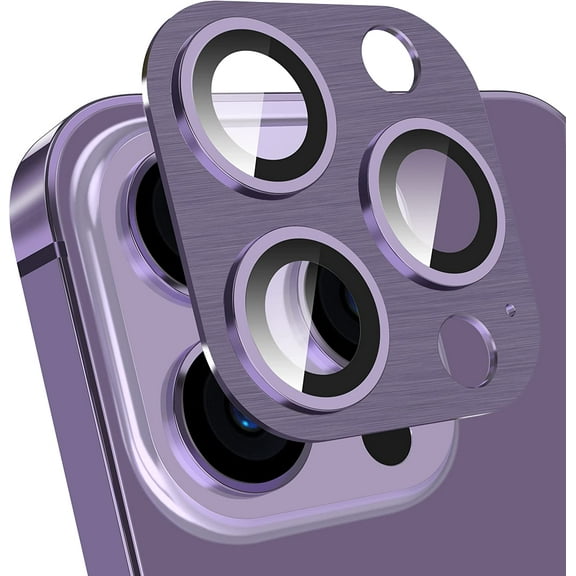 Designed for iPhone 14 Pro Max Camera Lens Protector, for iPhone 14 Pro Camera Lens Protector, 3D Alloy Metal and Tempered Glass Camera Screen Protector, Full Coverage Protection, 1 Pack