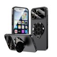 thumbnail image 1 of Designed for iPhone 14 Pro Max Case with Camera Lens Protector, Magnetic Invisible Stand [Compatible with Mag-Safe] Military Drop Protection Shockproof Anti-Slip Suction Cup Phone Cover, Black, 1 of 6